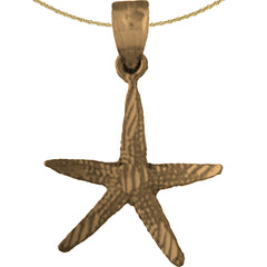 Colgante de estrella de mar de oro de 14 quilates o 18 quilates