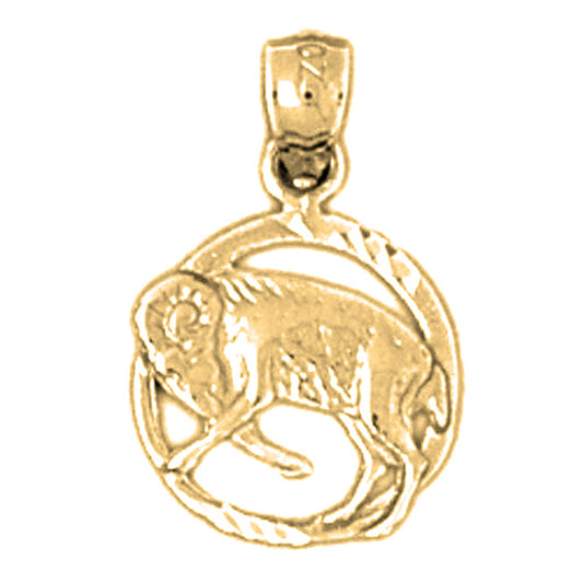 14K or 18K Gold Zodiac - Aries Pendant