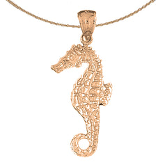 10K, 14K or 18K Gold Seahorse Pendant