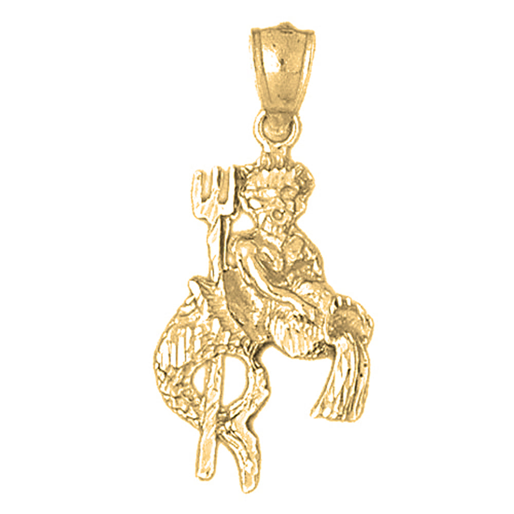 10K, 14K or 18K Gold Zodiac - Aquarius Pendant