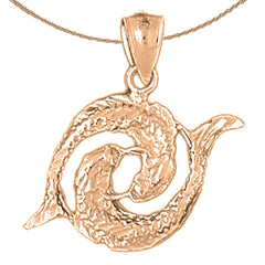 10K, 14K or 18K Gold Zodiac - Pisces Pendant