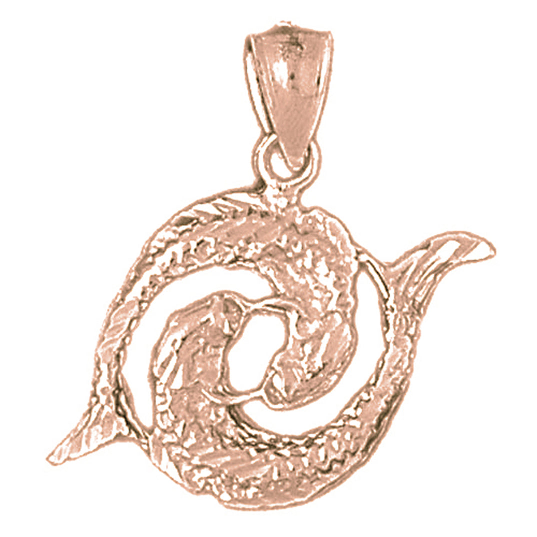 10K, 14K or 18K Gold Zodiac - Pisces Pendant