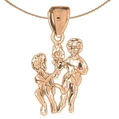 10K, 14K or 18K Gold Zodiac - Gemini Pendant