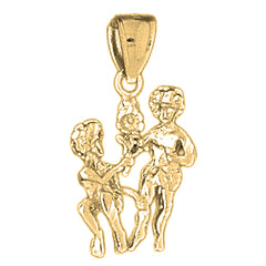 10K, 14K or 18K Gold Zodiac - Gemini Pendant