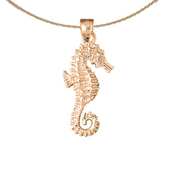 10K, 14K or 18K Gold Seahorse Pendant