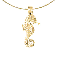 10K, 14K or 18K Gold Seahorse Pendant