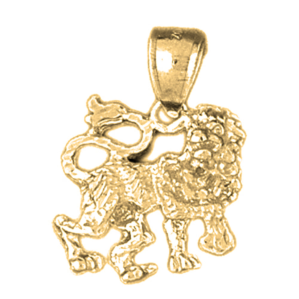 10K, 14K or 18K Gold Zodiac - Leo Pendant