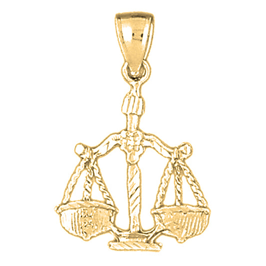 10K, 14K or 18K Gold Zodiac - Libra Pendant