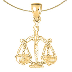 10K, 14K or 18K Gold Zodiac - Libra Pendant