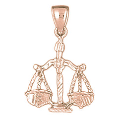 10K, 14K or 18K Gold Zodiac - Libra Pendant