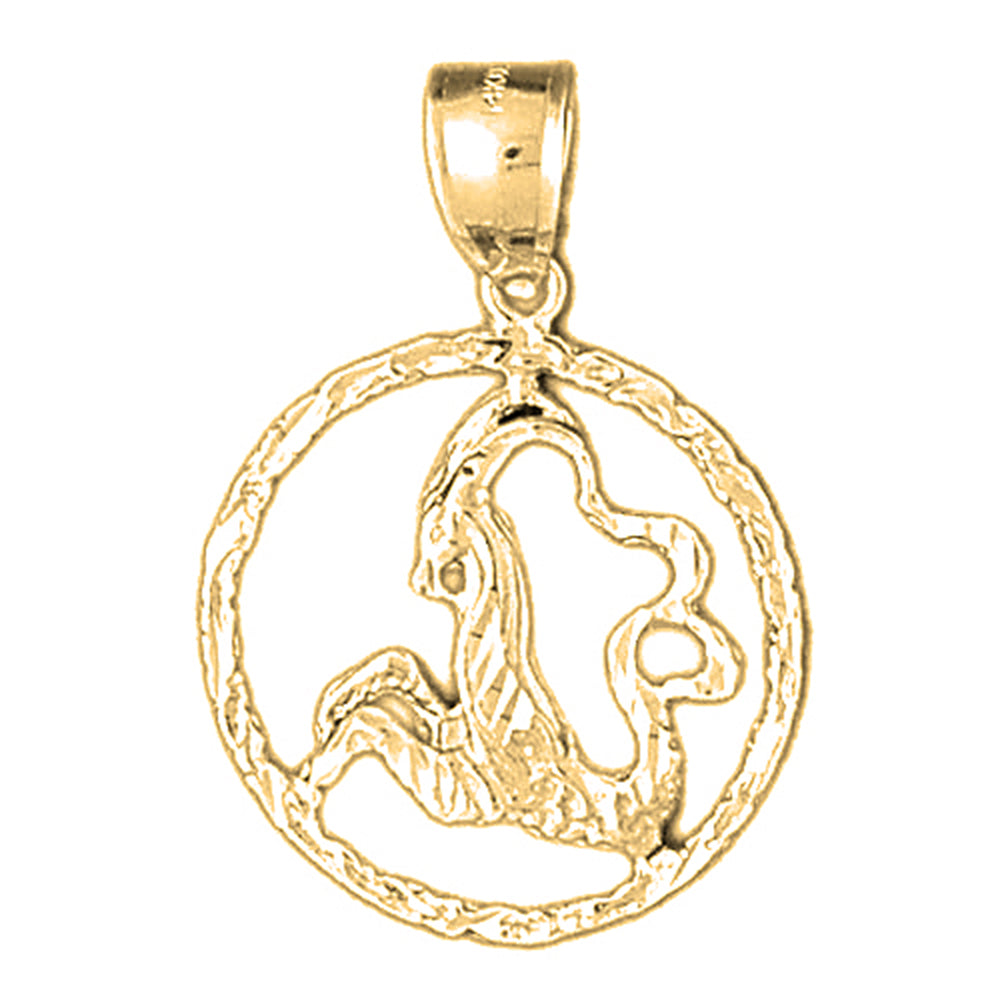 10K, 14K or 18K Gold Zodiac - Capricorn Pendant