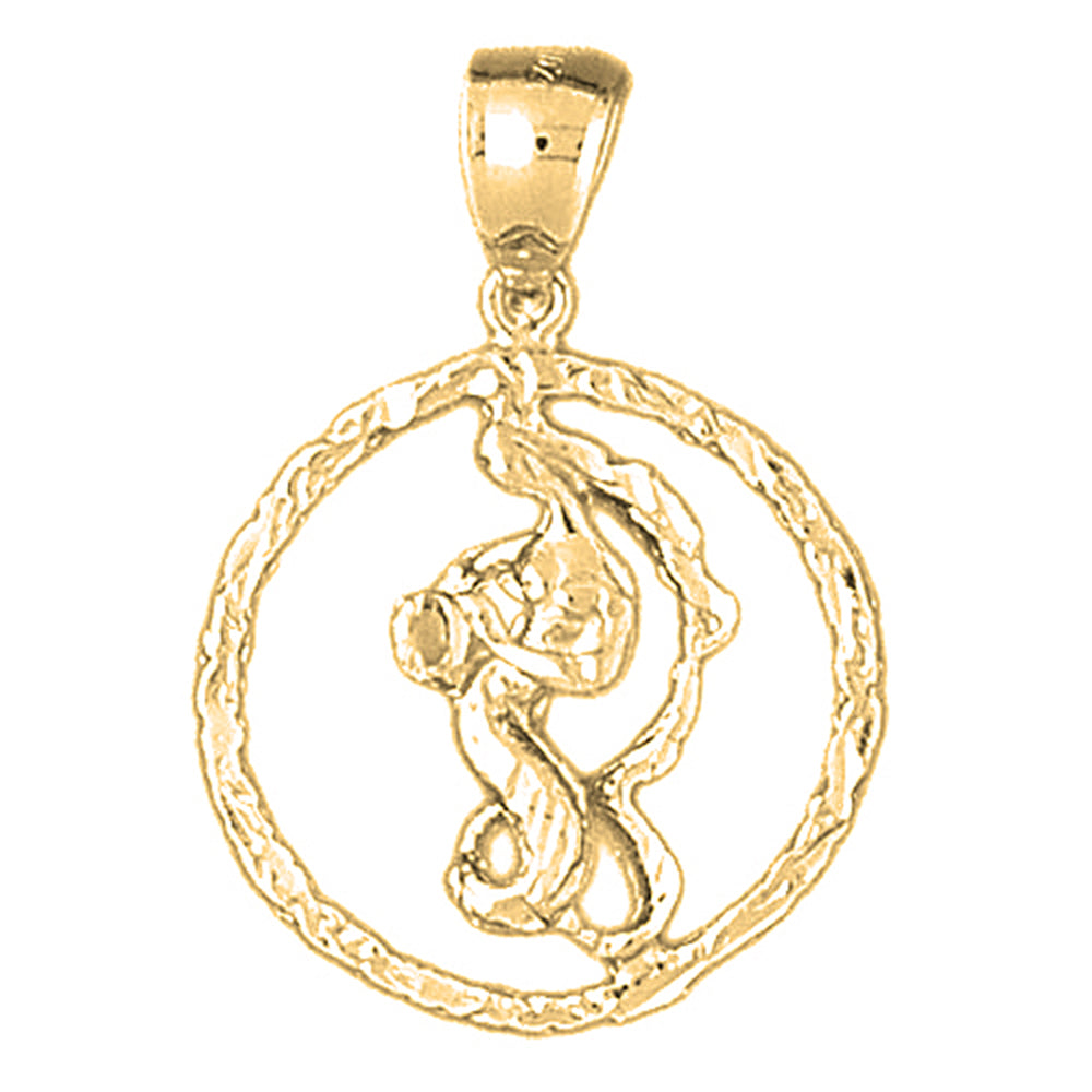 10K, 14K or 18K Gold Zodiac - Aquarius Pendant