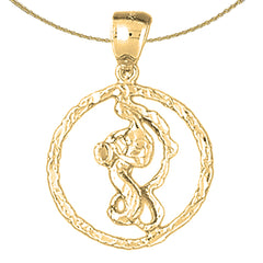 10K, 14K or 18K Gold Zodiac - Aquarius Pendant