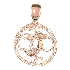 10K, 14K or 18K Gold Zodiac - Pisces Pendant