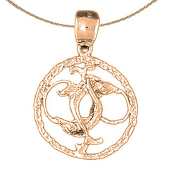 10K, 14K or 18K Gold Zodiac - Pisces Pendant