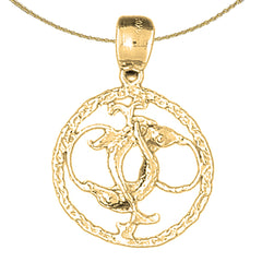 10K, 14K or 18K Gold Zodiac - Pisces Pendant