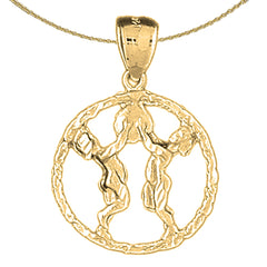 10K, 14K or 18K Gold Zodiac - Gemini Pendant