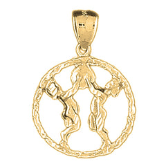 10K, 14K or 18K Gold Zodiac - Gemini Pendant