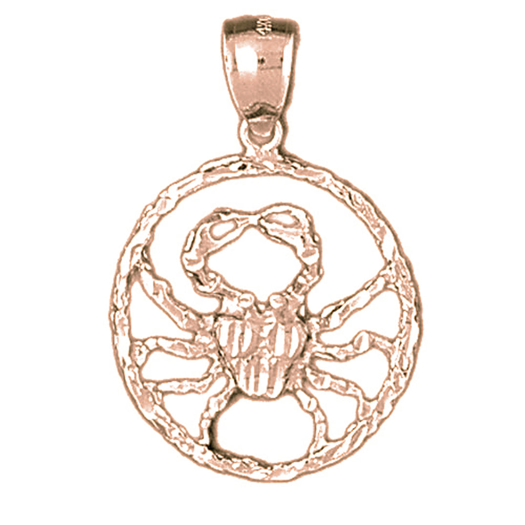 10K, 14K or 18K Gold Zodiac - Cancer Pendant