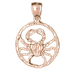 10K, 14K or 18K Gold Zodiac - Cancer Pendant