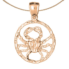 10K, 14K or 18K Gold Zodiac - Cancer Pendant