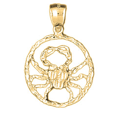 10K, 14K or 18K Gold Zodiac - Cancer Pendant