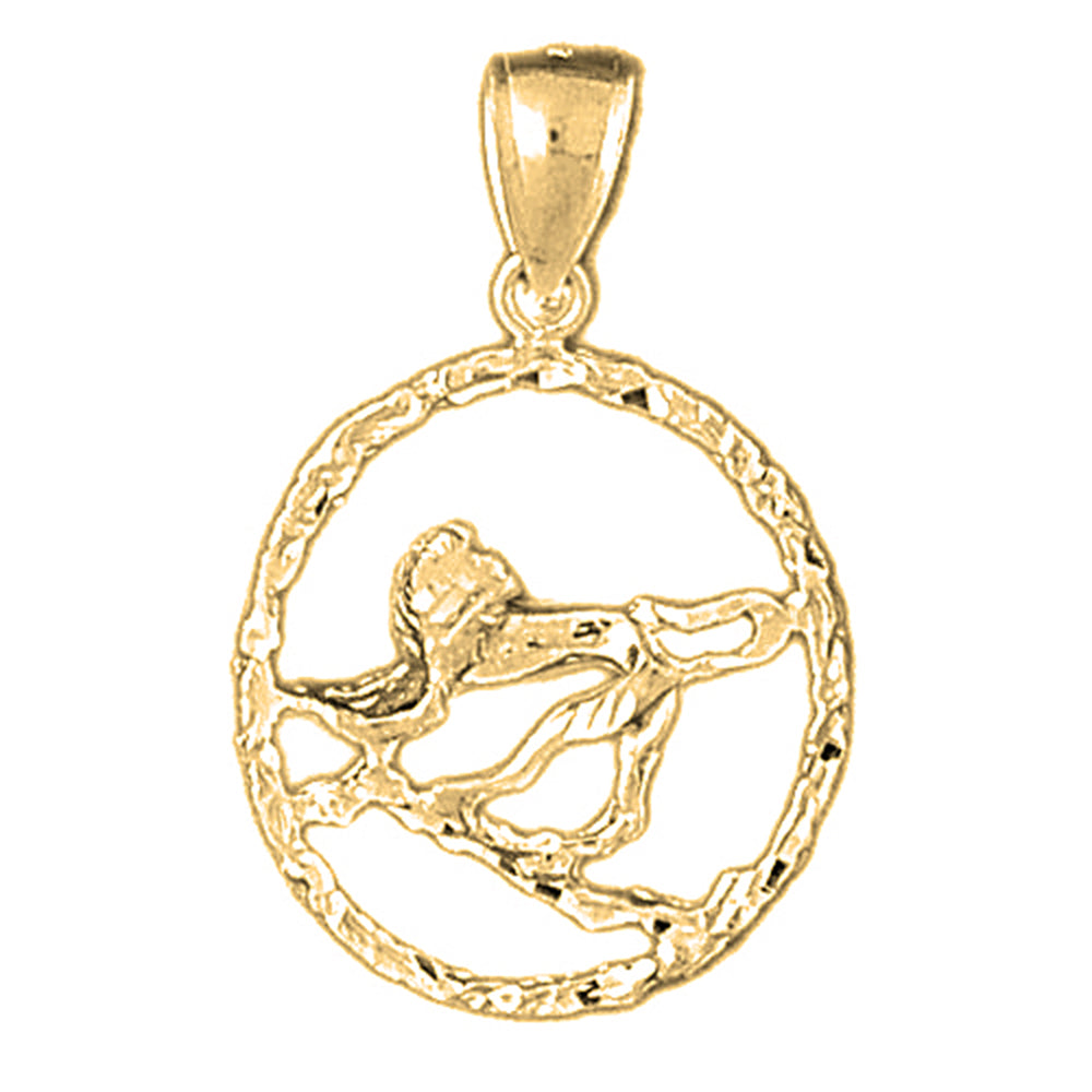 10K, 14K or 18K Gold Zodiac - Leo Pendant