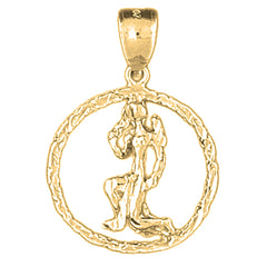 10K, 14K or 18K Gold Zodiac - Virgo Pendant