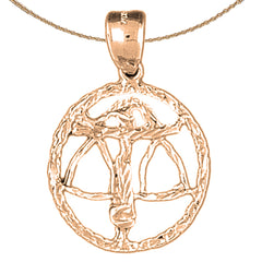 10K, 14K or 18K Gold Zodiac - Libra Pendant