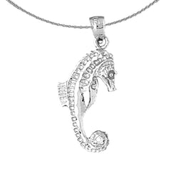 10K, 14K or 18K Gold Seahorse 3D Pendant