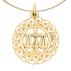 14K or 18K Gold Zodiac - Libra Pendant