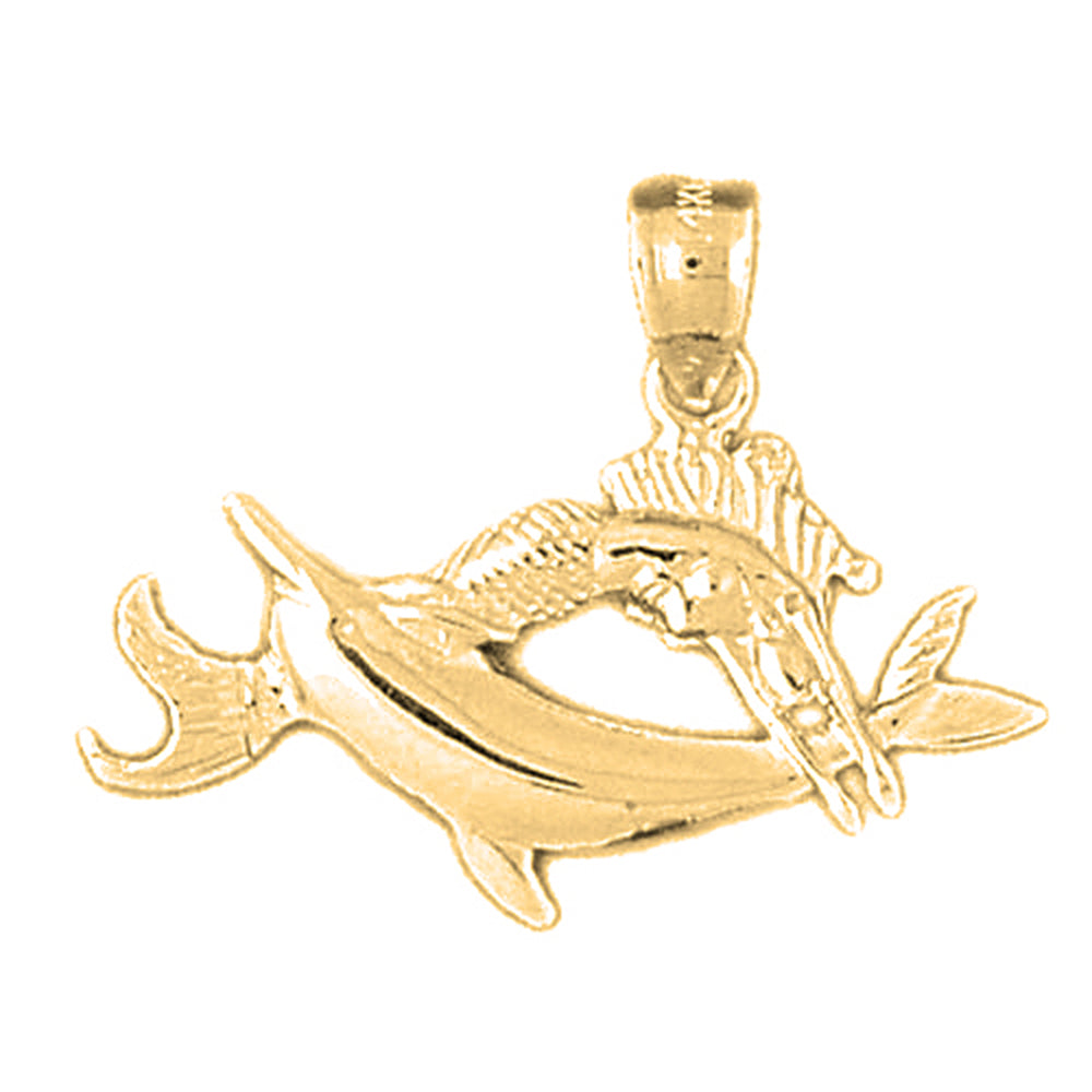 10K, 14K or 18K Gold Zodiac - Pisces Pendant