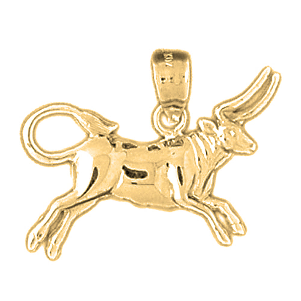 10K, 14K or 18K Gold Zodiac - Taurus Pendant