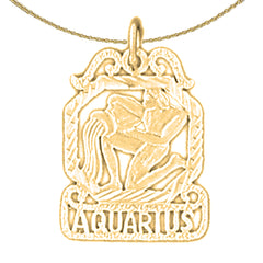14K or 18K Gold Zodiac - Aquarius Pendant
