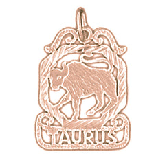 14K or 18K Gold Zodiac - Taurus Pendant
