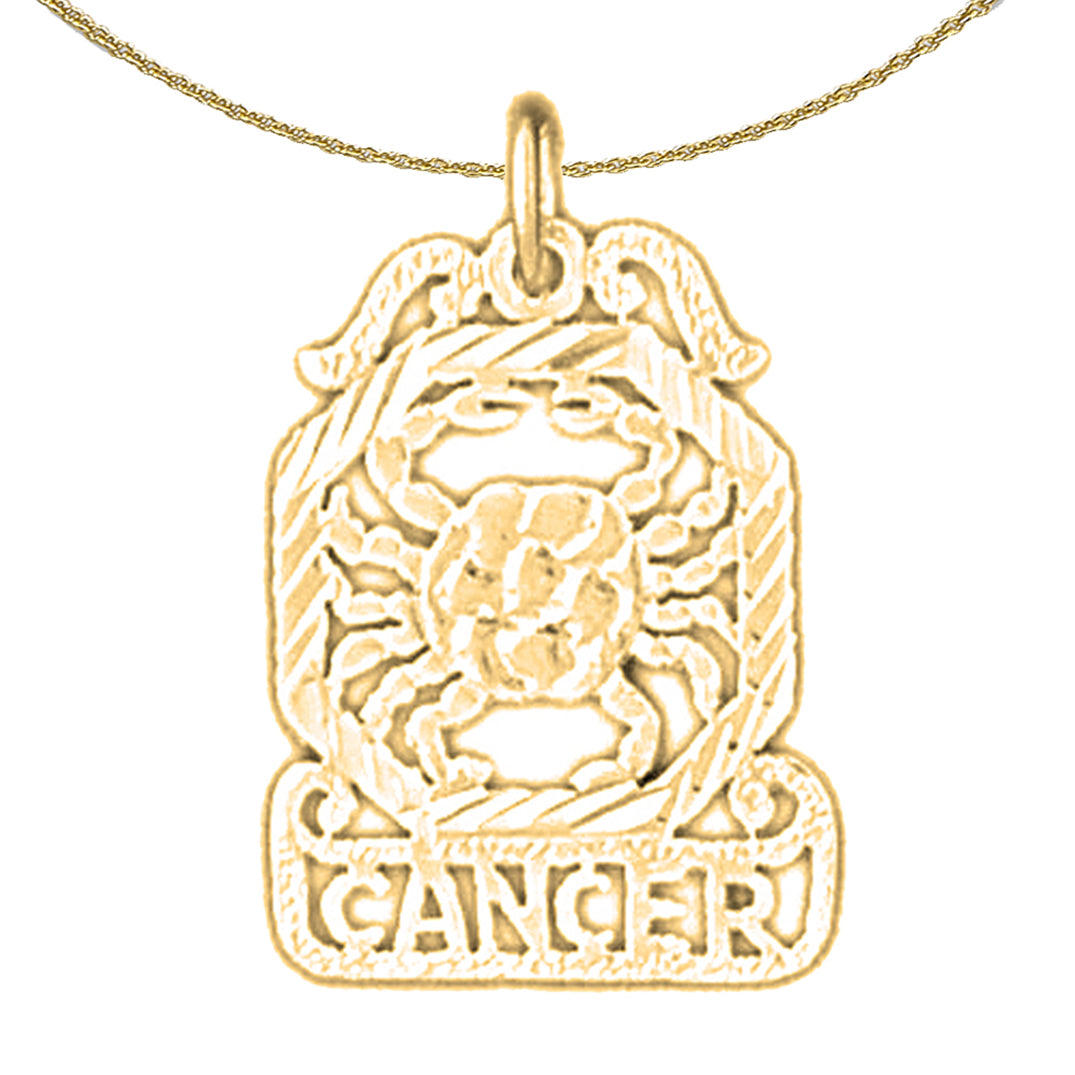 14K or 18K Gold Zodiac - Cancer Pendant