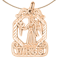 Zodíaco de oro de 14K o 18K - Colgante Virgo