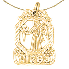 14K or 18K Gold Zodiac - Virgo Pendant