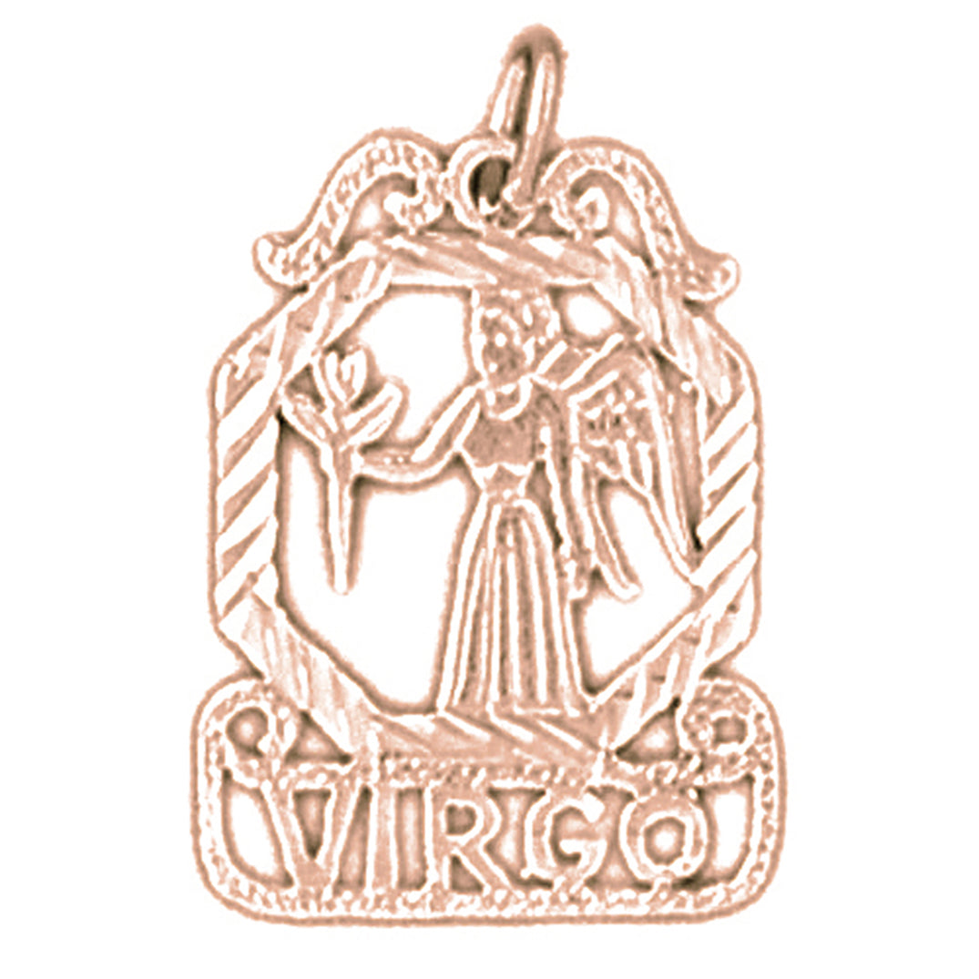 14K or 18K Gold Zodiac - Virgo Pendant