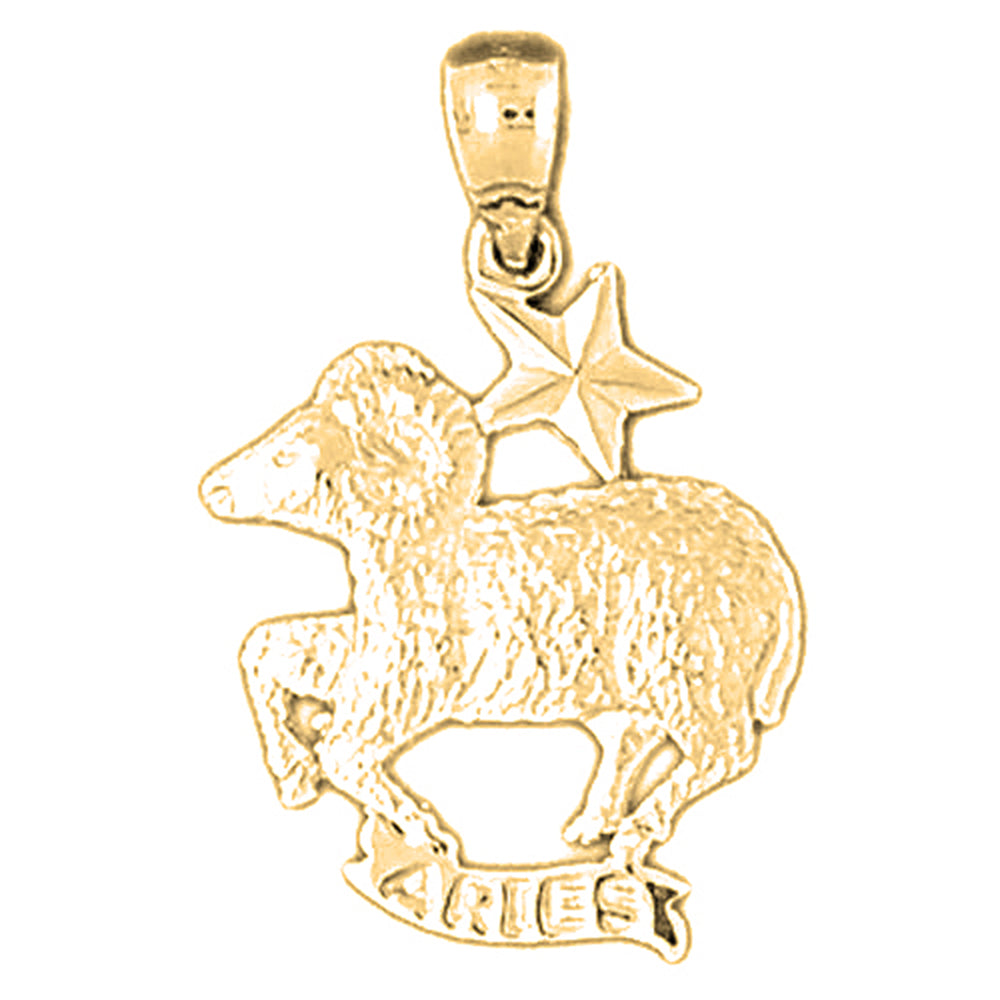 14K or 18K Gold Zodiac - Aries Pendant