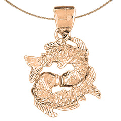 10K, 14K or 18K Gold Zodiac - Pisces Pendant