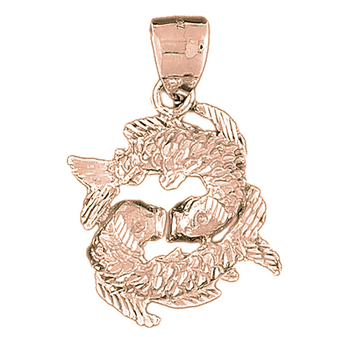 10K, 14K or 18K Gold Zodiac - Pisces Pendant