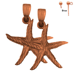 14K or 18K Gold Starfish Earrings