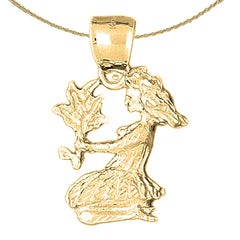 10K, 14K or 18K Gold Zodiac - Virgo Pendant