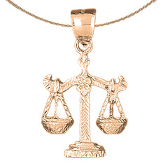 10K, 14K or 18K Gold Zodiac - Libra Pendant