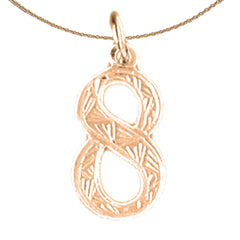 14K or 18K Gold Number Eight, #8 Pendant