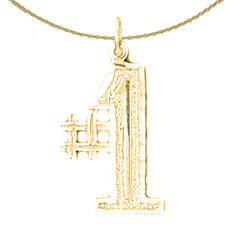 14K or 18K Gold #1, Number One Pendant