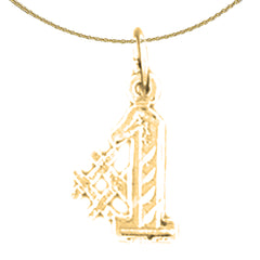 14K or 18K Gold #1, Number One Pendant