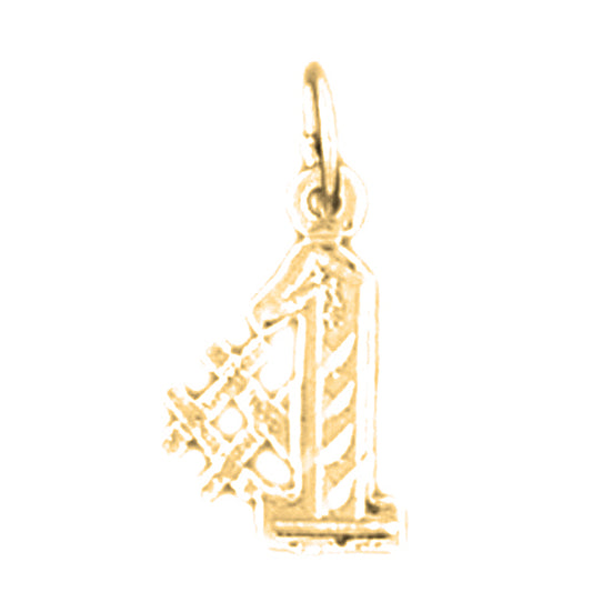 14K or 18K Gold #1, Number One Pendant