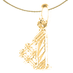 14K or 18K Gold #1, Number One Pendant